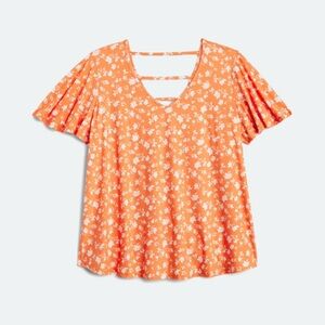 Orange Floral Women's Top